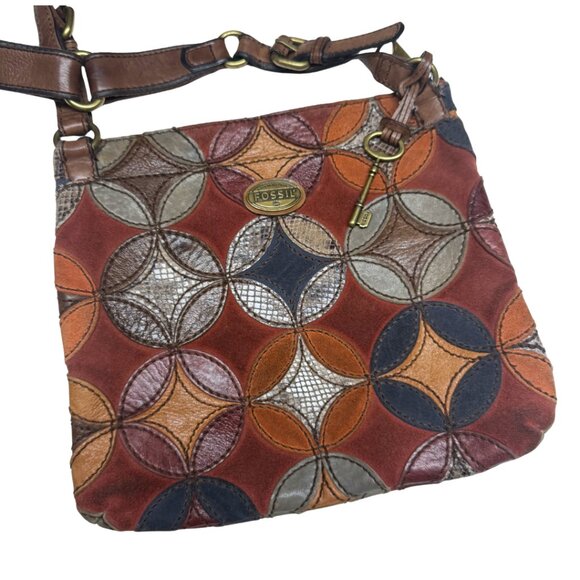 Rare Fossil Multicolour Patchwork Leather Hobo Bag – Excellent Condition - Picture 2 of 15